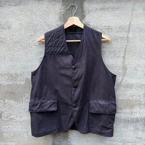 50's Vintage Over-dyed Black Hunting Canvas Vest